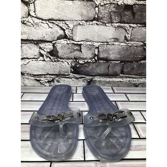 Vince Camuto Clear Rubber Chain Casual Thong Sandals Women Sz 6M US/36EU - Picture 2 of 16